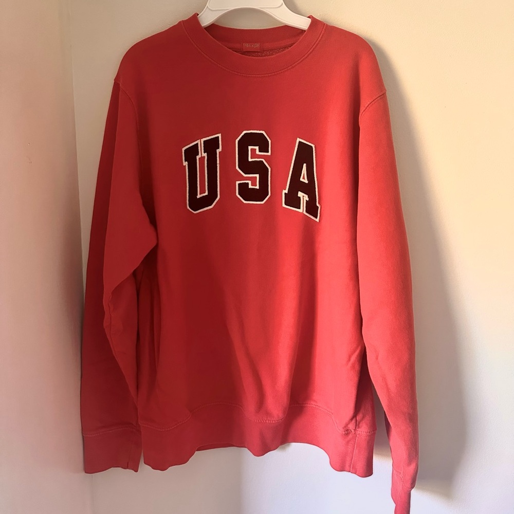 Brandy Melville red USA crewneck sweatshirt